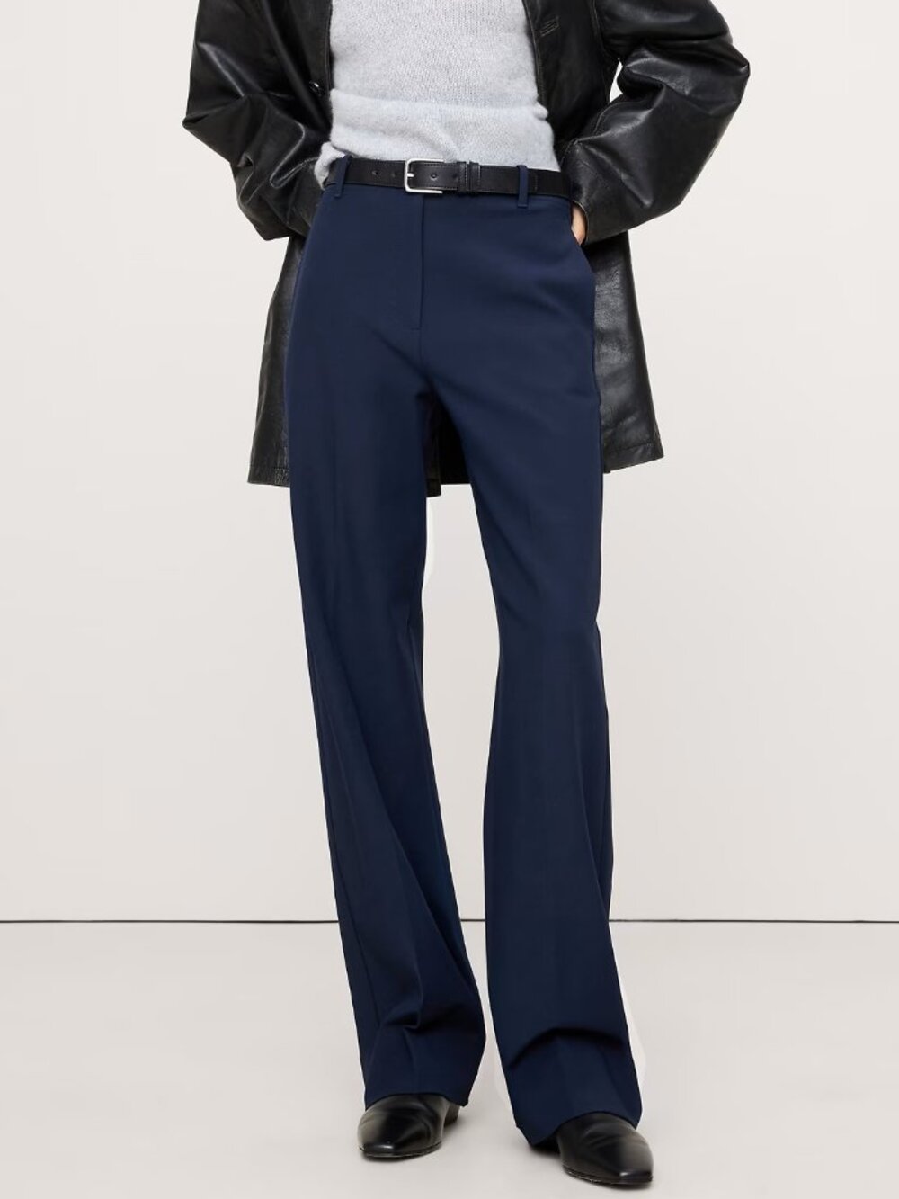 NWT! Banana Republic Navy Blue High-Rise Modern Straight Refined Trouser Pant 8P